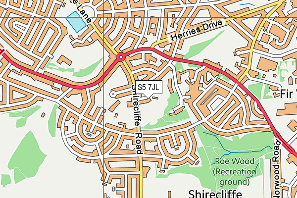 S5 7JL map - OS VectorMap District (Ordnance Survey) S5 7JL map - OS VectorMap District (Ordnance Survey)