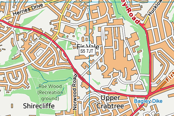 S5 7JT map - OS VectorMap District (Ordnance Survey) S5 7JT map - OS VectorMap District (Ordnance Survey)