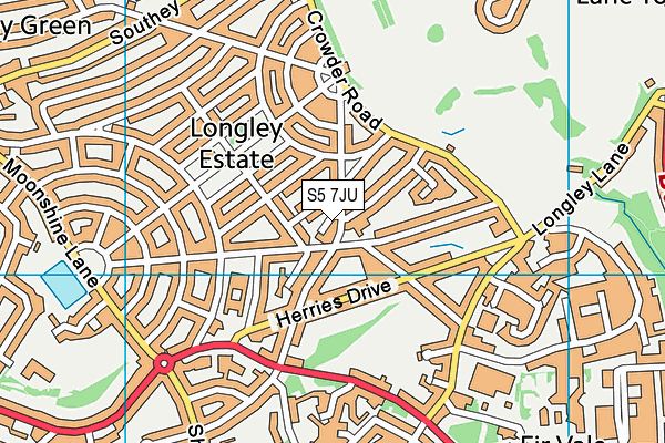S5 7JU map - OS VectorMap District (Ordnance Survey) S5 7JU map - OS VectorMap District (Ordnance Survey)