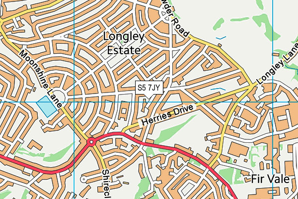 S5 7JY map - OS VectorMap District (Ordnance Survey) S5 7JY map - OS VectorMap District (Ordnance Survey)