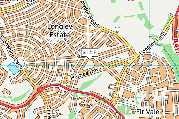 S5 7LF map - OS VectorMap District (Ordnance Survey) S5 7LF map - OS VectorMap District (Ordnance Survey)