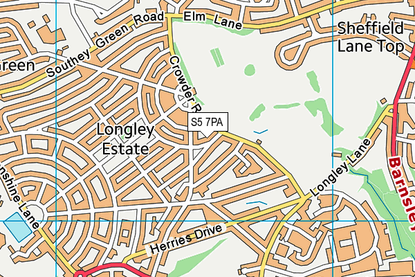 S5 7PA map - OS VectorMap District (Ordnance Survey) S5 7PA map - OS VectorMap District (Ordnance Survey)