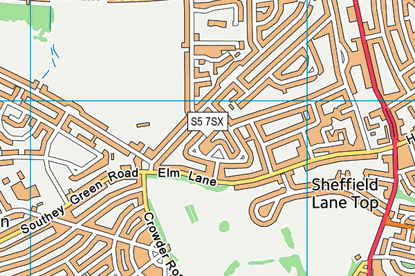 S5 7SX map - OS VectorMap District (Ordnance Survey) S5 7SX map - OS VectorMap District (Ordnance Survey)