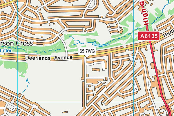 S5 7WG map - OS VectorMap District (Ordnance Survey) S5 7WG map - OS VectorMap District (Ordnance Survey)