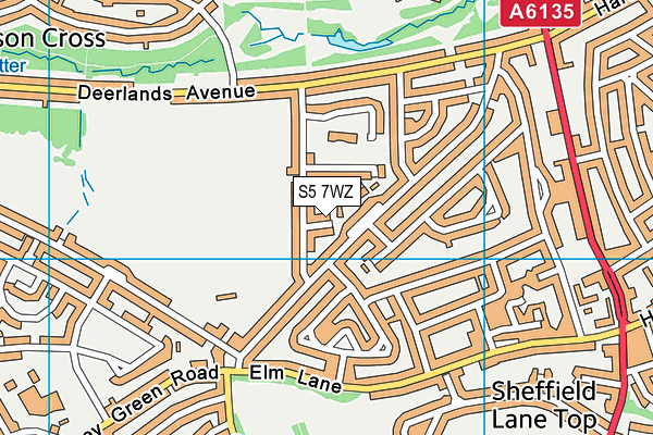 S5 7WZ map - OS VectorMap District (Ordnance Survey) S5 7WZ map - OS VectorMap District (Ordnance Survey)