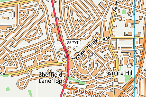 S5 7YT map - OS VectorMap District (Ordnance Survey) S5 7YT map - OS VectorMap District (Ordnance Survey)