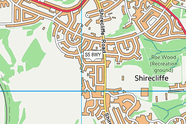 S5 8WY map - OS VectorMap District (Ordnance Survey) S5 8WY map - OS VectorMap District (Ordnance Survey)