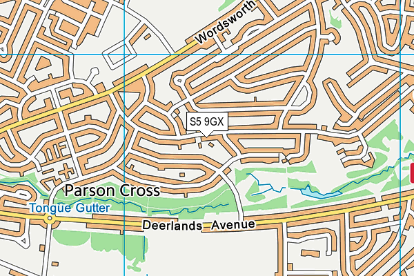 S5 9GX map - OS VectorMap District (Ordnance Survey) S5 9GX map - OS VectorMap District (Ordnance Survey)
