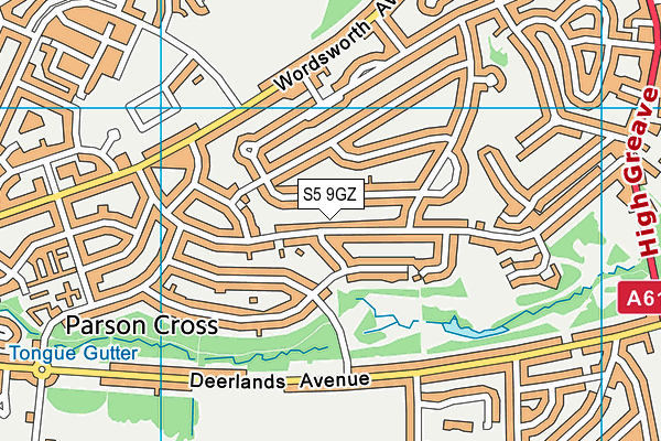 S5 9GZ map - OS VectorMap District (Ordnance Survey) S5 9GZ map - OS VectorMap District (Ordnance Survey)