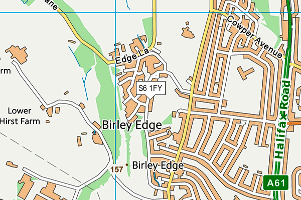 S6 1FY map - OS VectorMap District (Ordnance Survey) S6 1FY map - OS VectorMap District (Ordnance Survey)