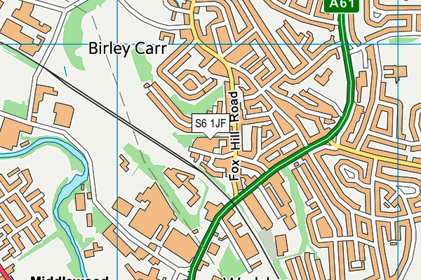 S6 1JF map - OS VectorMap District (Ordnance Survey) S6 1JF map - OS VectorMap District (Ordnance Survey)