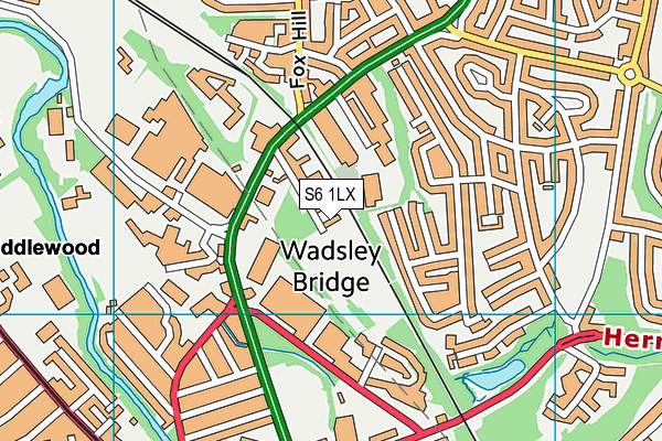 S6 1LX map - OS VectorMap District (Ordnance Survey) S6 1LX map - OS VectorMap District (Ordnance Survey)