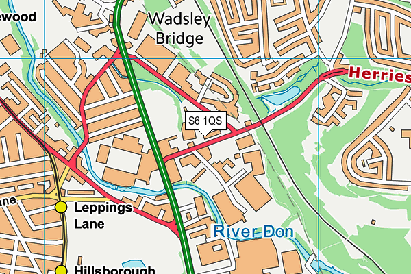 S6 1QS map - OS VectorMap District (Ordnance Survey) S6 1QS map - OS VectorMap District (Ordnance Survey)