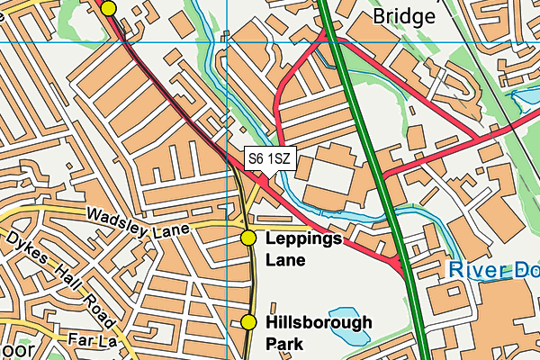 S6 1SZ map - OS VectorMap District (Ordnance Survey) S6 1SZ map - OS VectorMap District (Ordnance Survey)