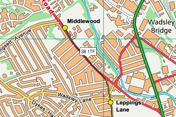 S6 1TF map - OS VectorMap District (Ordnance Survey) S6 1TF map - OS VectorMap District (Ordnance Survey)