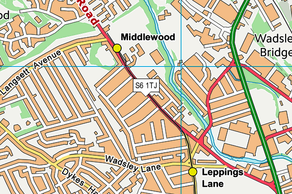 S6 1TJ map - OS VectorMap District (Ordnance Survey) S6 1TJ map - OS VectorMap District (Ordnance Survey)