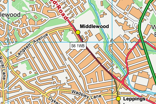 S6 1WB map - OS VectorMap District (Ordnance Survey) S6 1WB map - OS VectorMap District (Ordnance Survey)