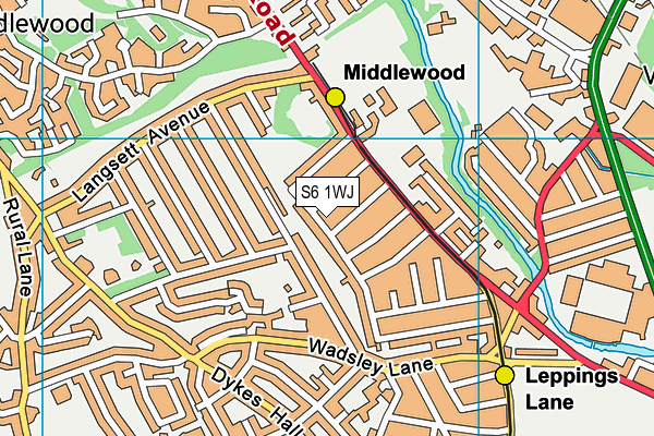 S6 1WJ map - OS VectorMap District (Ordnance Survey) S6 1WJ map - OS VectorMap District (Ordnance Survey)