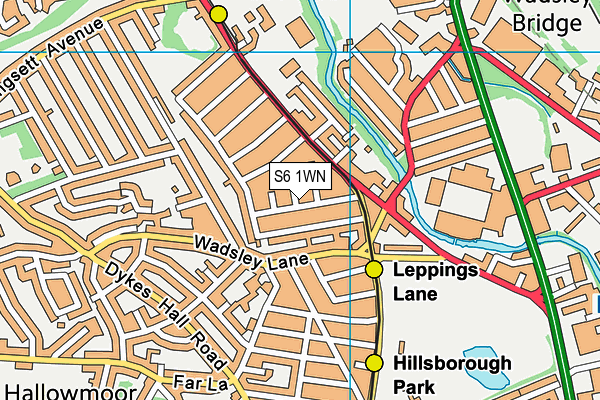 S6 1WN map - OS VectorMap District (Ordnance Survey) S6 1WN map - OS VectorMap District (Ordnance Survey)