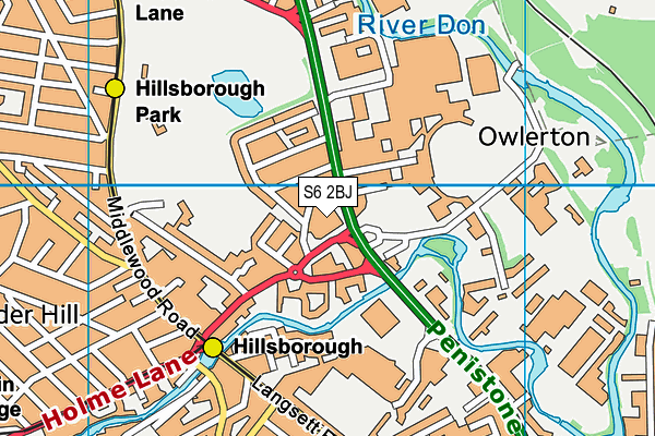 S6 2BJ map - OS VectorMap District (Ordnance Survey) S6 2BJ map - OS VectorMap District (Ordnance Survey)