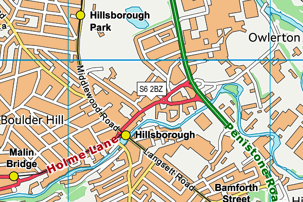S6 2BZ map - OS VectorMap District (Ordnance Survey) S6 2BZ map - OS VectorMap District (Ordnance Survey)