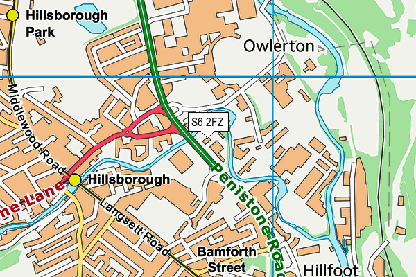 S6 2FZ map - OS VectorMap District (Ordnance Survey) S6 2FZ map - OS VectorMap District (Ordnance Survey)