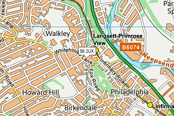 S6 2UX map - OS VectorMap District (Ordnance Survey) S6 2UX map - OS VectorMap District (Ordnance Survey)