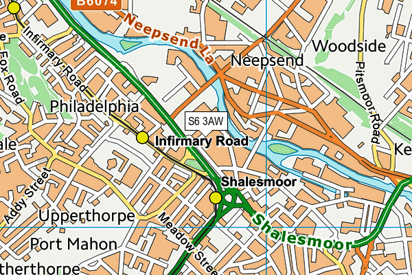 S6 3AW map - OS VectorMap District (Ordnance Survey) S6 3AW map - OS VectorMap District (Ordnance Survey)