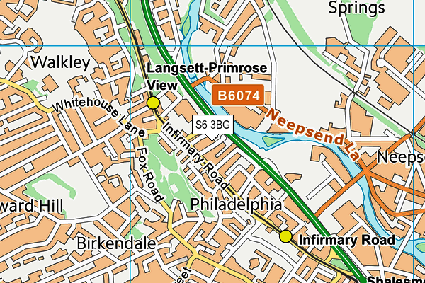 S6 3BG map - OS VectorMap District (Ordnance Survey) S6 3BG map - OS VectorMap District (Ordnance Survey)
