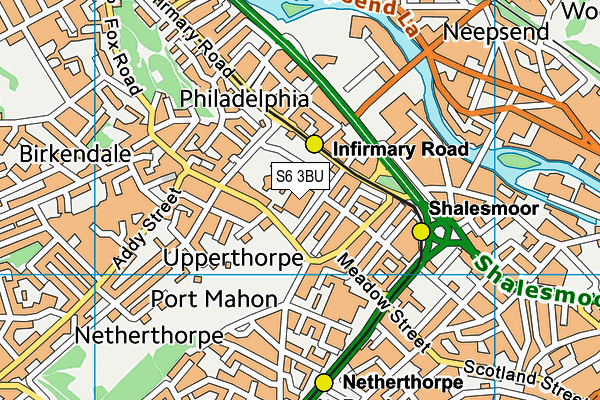 S6 3BU map - OS VectorMap District (Ordnance Survey) S6 3BU map - OS VectorMap District (Ordnance Survey)