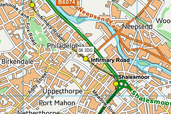 S6 3DG map - OS VectorMap District (Ordnance Survey) S6 3DG map - OS VectorMap District (Ordnance Survey)