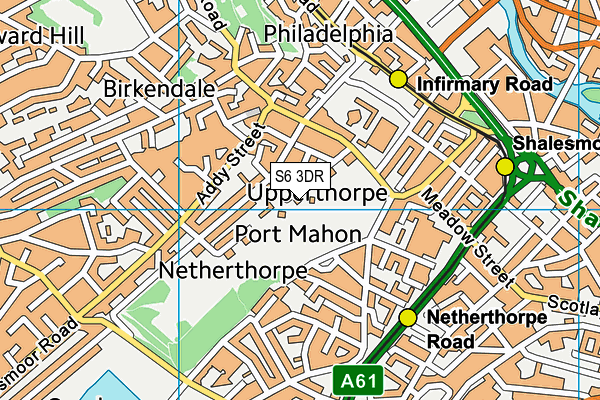 S6 3DR map - OS VectorMap District (Ordnance Survey) S6 3DR map - OS VectorMap District (Ordnance Survey)