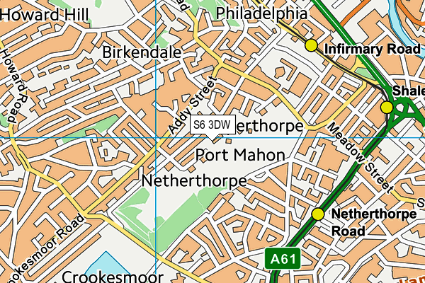 S6 3DW map - OS VectorMap District (Ordnance Survey) S6 3DW map - OS VectorMap District (Ordnance Survey)