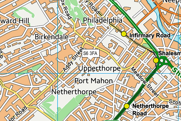 S6 3FA map - OS VectorMap District (Ordnance Survey) S6 3FA map - OS VectorMap District (Ordnance Survey)