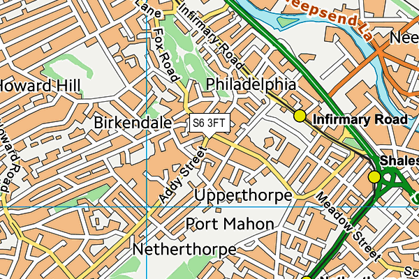 S6 3FT map - OS VectorMap District (Ordnance Survey) S6 3FT map - OS VectorMap District (Ordnance Survey)