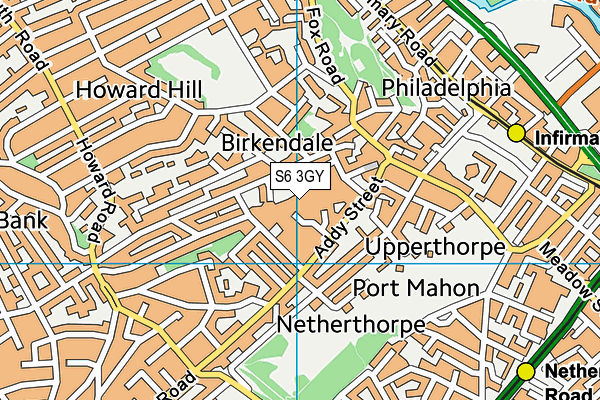 S6 3GY map - OS VectorMap District (Ordnance Survey) S6 3GY map - OS VectorMap District (Ordnance Survey)