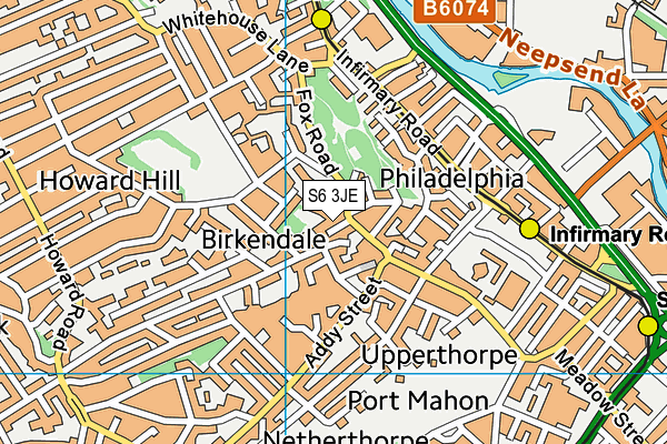 S6 3JE map - OS VectorMap District (Ordnance Survey) S6 3JE map - OS VectorMap District (Ordnance Survey)