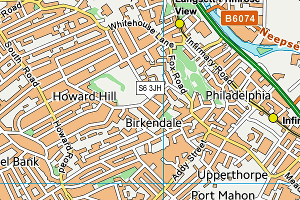 S6 3JH map - OS VectorMap District (Ordnance Survey) S6 3JH map - OS VectorMap District (Ordnance Survey)