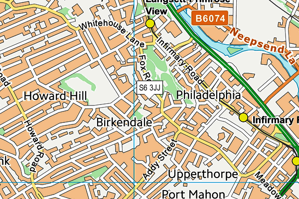S6 3JJ map - OS VectorMap District (Ordnance Survey) S6 3JJ map - OS VectorMap District (Ordnance Survey)