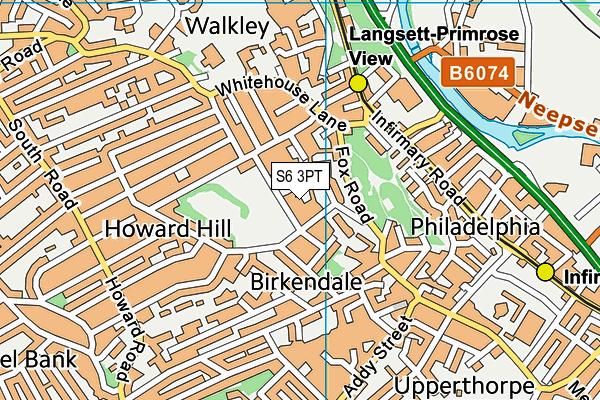 S6 3PT map - OS VectorMap District (Ordnance Survey) S6 3PT map - OS VectorMap District (Ordnance Survey)