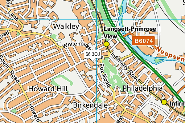 S6 3QJ map - OS VectorMap District (Ordnance Survey) S6 3QJ map - OS VectorMap District (Ordnance Survey)