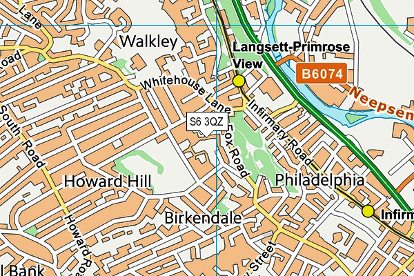 S6 3QZ map - OS VectorMap District (Ordnance Survey) S6 3QZ map - OS VectorMap District (Ordnance Survey)
