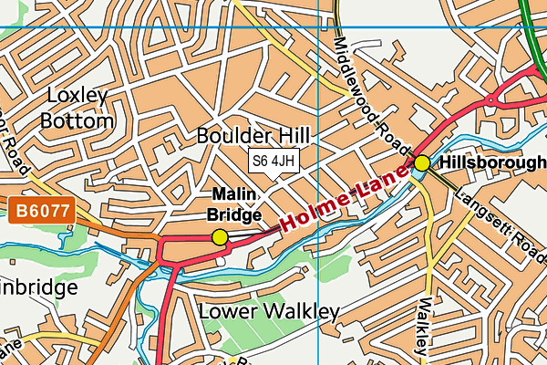 S6 4JH map - OS VectorMap District (Ordnance Survey) S6 4JH map - OS VectorMap District (Ordnance Survey)