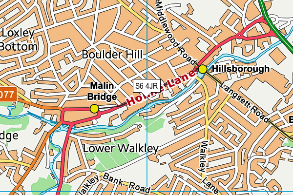 S6 4JR map - OS VectorMap District (Ordnance Survey) S6 4JR map - OS VectorMap District (Ordnance Survey)