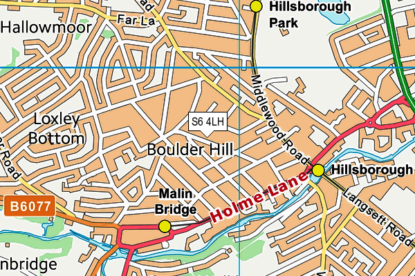 S6 4LH map - OS VectorMap District (Ordnance Survey)