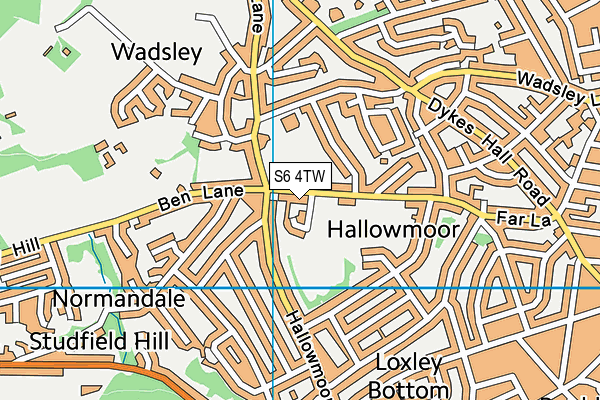 S6 4TW map - OS VectorMap District (Ordnance Survey) S6 4TW map - OS VectorMap District (Ordnance Survey)