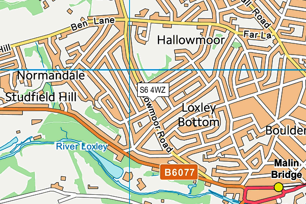 S6 4WZ map - OS VectorMap District (Ordnance Survey) S6 4WZ map - OS VectorMap District (Ordnance Survey)