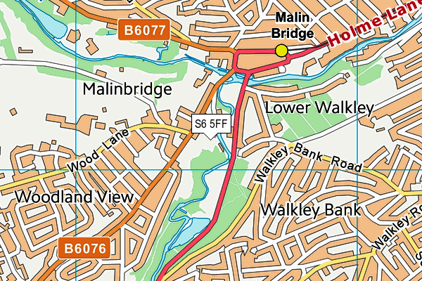S6 5FF map - OS VectorMap District (Ordnance Survey)