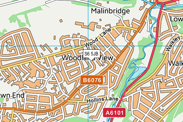 S6 5JB map - OS VectorMap District (Ordnance Survey) S6 5JB map - OS VectorMap District (Ordnance Survey)