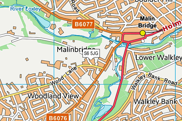 S6 5JG map - OS VectorMap District (Ordnance Survey) S6 5JG map - OS VectorMap District (Ordnance Survey)